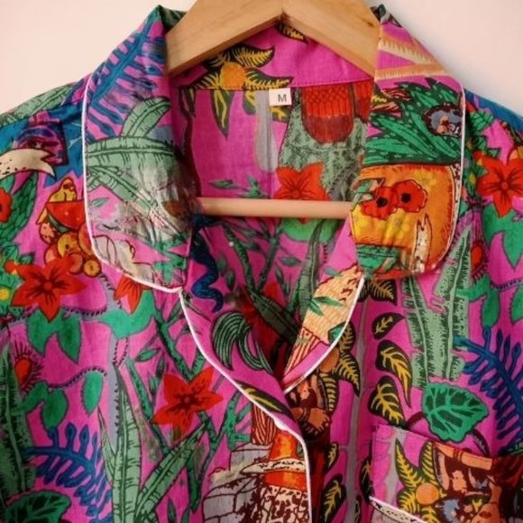 BRAND NEW Pink Frida khalo Pj Set, Cotton Pajama Set, Bridesmaid Pajama Set - Picture 3 of 4